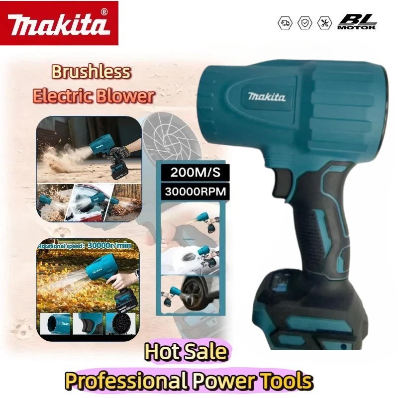 

Бесщеточный жестокий вентилятор Makita, электрический турбореактивный вентилятор, воздушная тряпка, скорость ветра, турбо с легкими инструментами для чистки автомобиля, 18 В