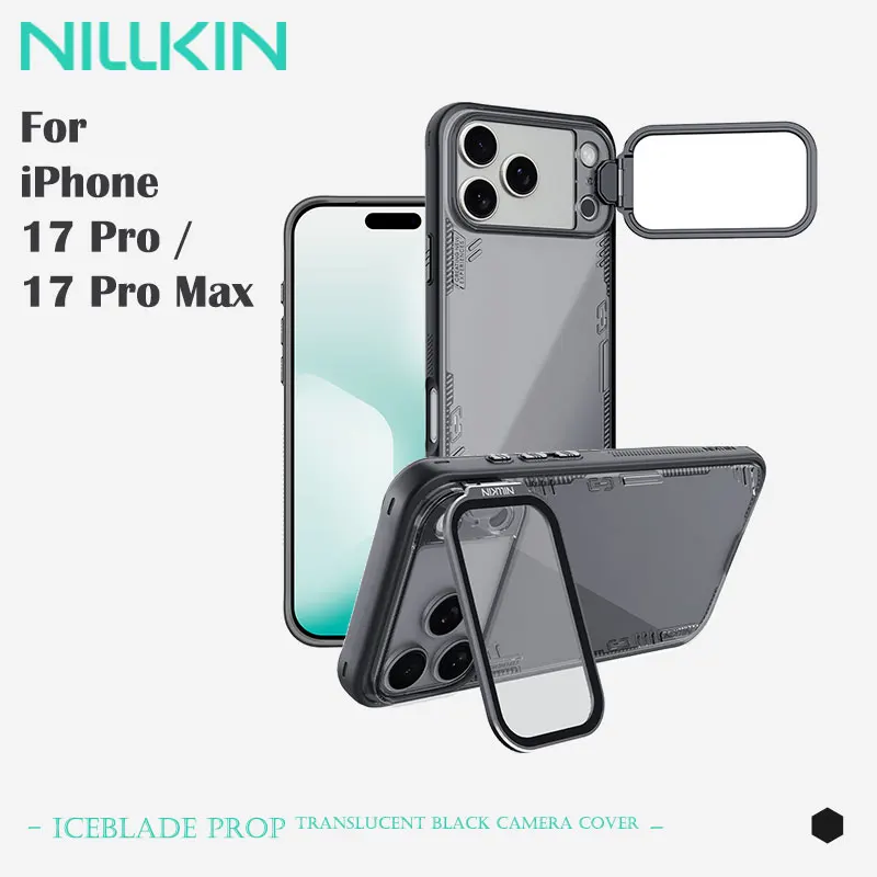 Magnetyczne etui do iPhone'a 17 Pro Max, NILLKIN Iceblade, trwałe bio-materiały, lustrzana osłona z funkcją podstawki, importowana ochrona Bayer — zdjęcie produktu 2