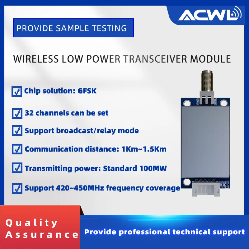AC100IL Wireless Module GFSK Data Transmission Communication Module TTL/485/232 Serial Port PLC Transceiver Module