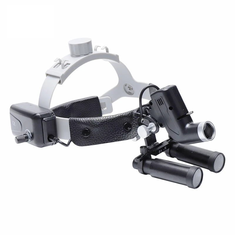 Headband Dental Loupes 4X 5X 6X 8X Dentisty Loupes Binocular Magnifier w 5W Professional Medical Headlight ENT Surgery Operation