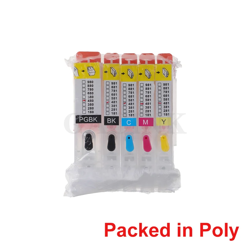 PGI-480 CLI-481 Refillable Ink Cartridge With Chips For Canon PIXMA TS6140 TS9140 TS6240 TS704 TR7540 TR8540 TS8140 PGI 480