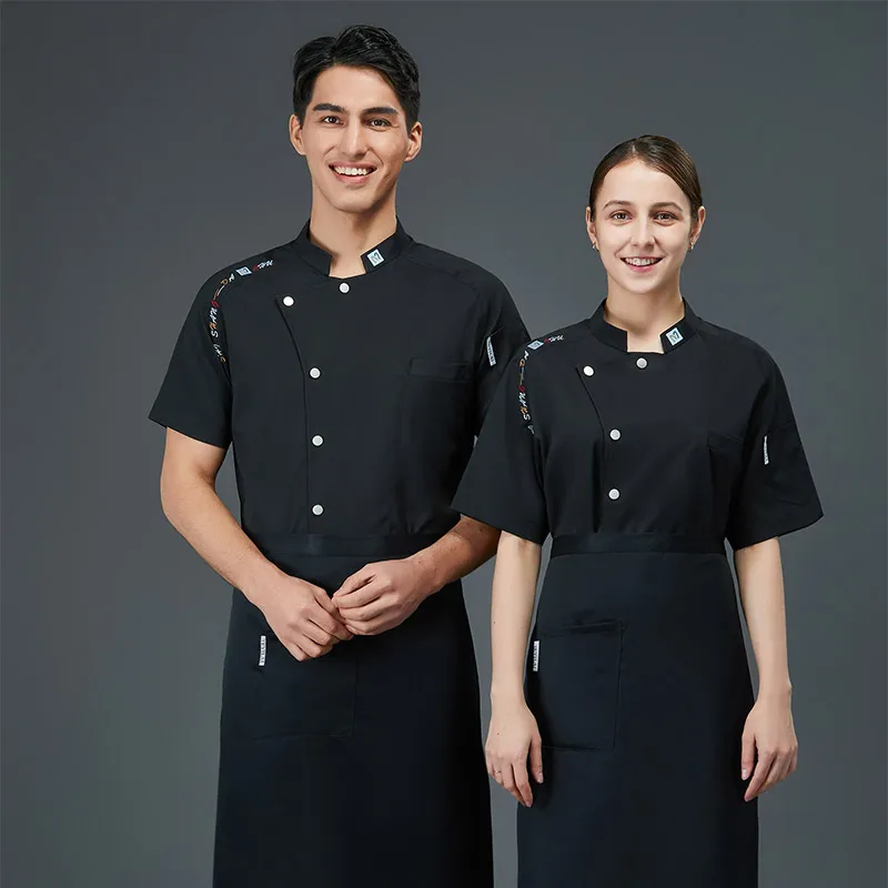 Рабочая одежда для пекарни, мужская рубашка для шеф-повара, куртка для официанта, одежда для приготовления пищи, топы, рабочая одежда