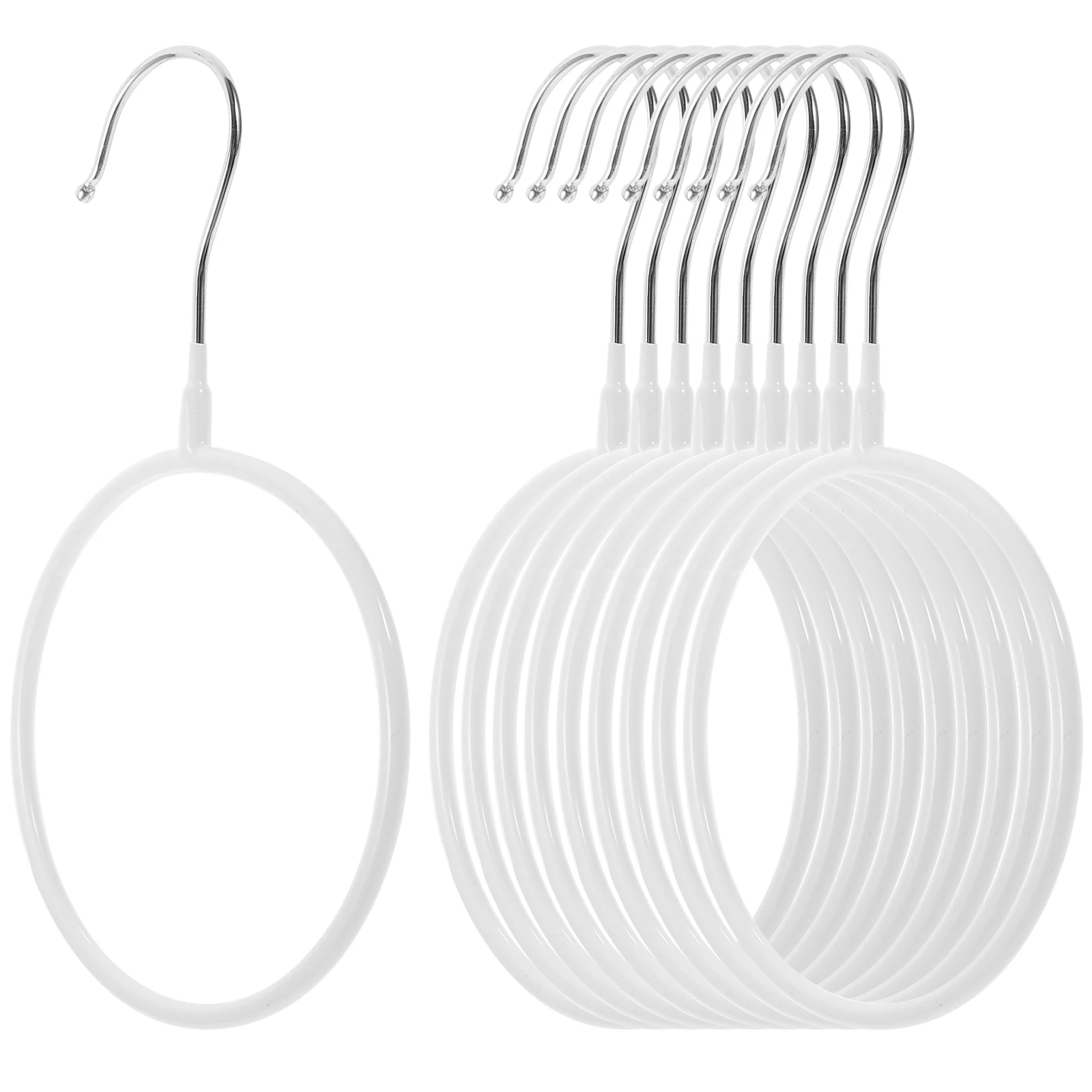 

10Pcs Multi Functional Non Slip Scarf Hanger Black Stainless Steel Closet Organizer For Belts Ties And Accessories