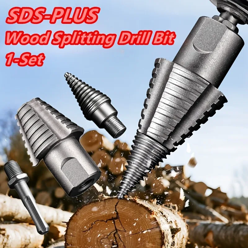 

1Pc SDS-PLUS Wood Splitting Drill Bit – Upgraded Firewood Splitter for Light Electric Hammers