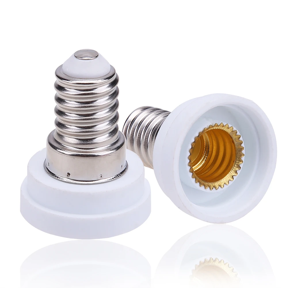 5pcs/Pack E14 to E12 LED Lamp Base Bulb Holder Converter Light Adapter Socket Lighting Parts Accessories White