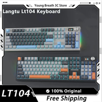 LANGTU LT104 Mechanical Keyboard Hot Swap Smart Screen Multifunctional Knob Tri Mode RGB Wireless Custom Gaming Keyboar Pc Gamer