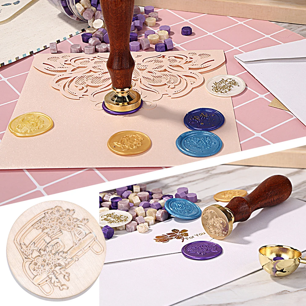 DIY Seal Head Multipurpose 25mm Wax Grain Seal Head Ornamental Round Craft Supplies Envelope Decorative for Wedding Invitations