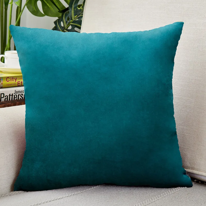 Teal Velvet Cushion Cover Soft Pillow Cover 45X45 Pillow Case for Living Room Sofa Nordic Home Decor Throw Pillow Cover