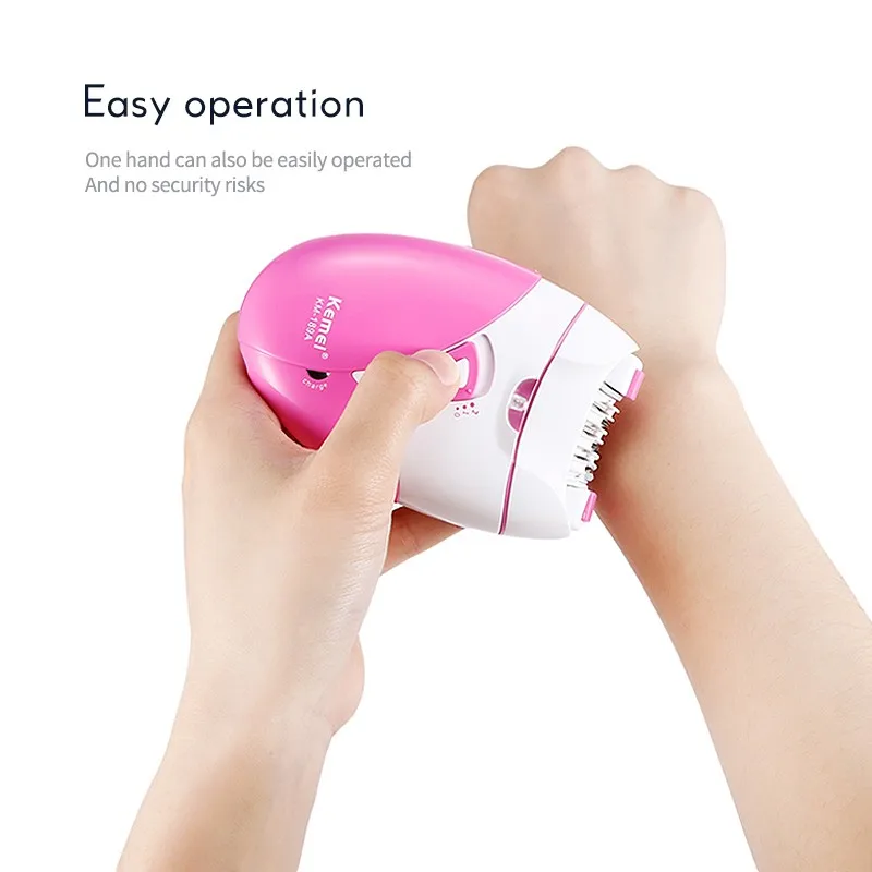 Kemei 189A Rechargeable Body Hair Removal Machine Women Painless Epilator Electric Shaving Private Part Bikini Armpit Depilation