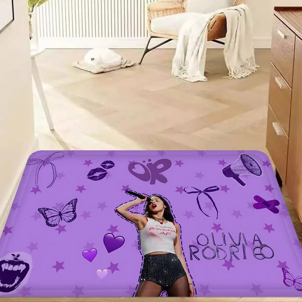 Singer o-Olivia r-Rodrigo Bath Mat Kids Room Bedroom Decoration Balcony Anti-Slip Doormat Living Room Alfombra