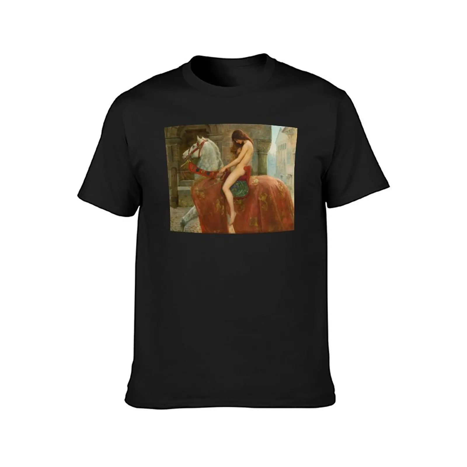 John Collier Lady Godiva 1898 Woman on a horse Medieval Fine Art Original Painting Canvas HD High Quality T-Shirt