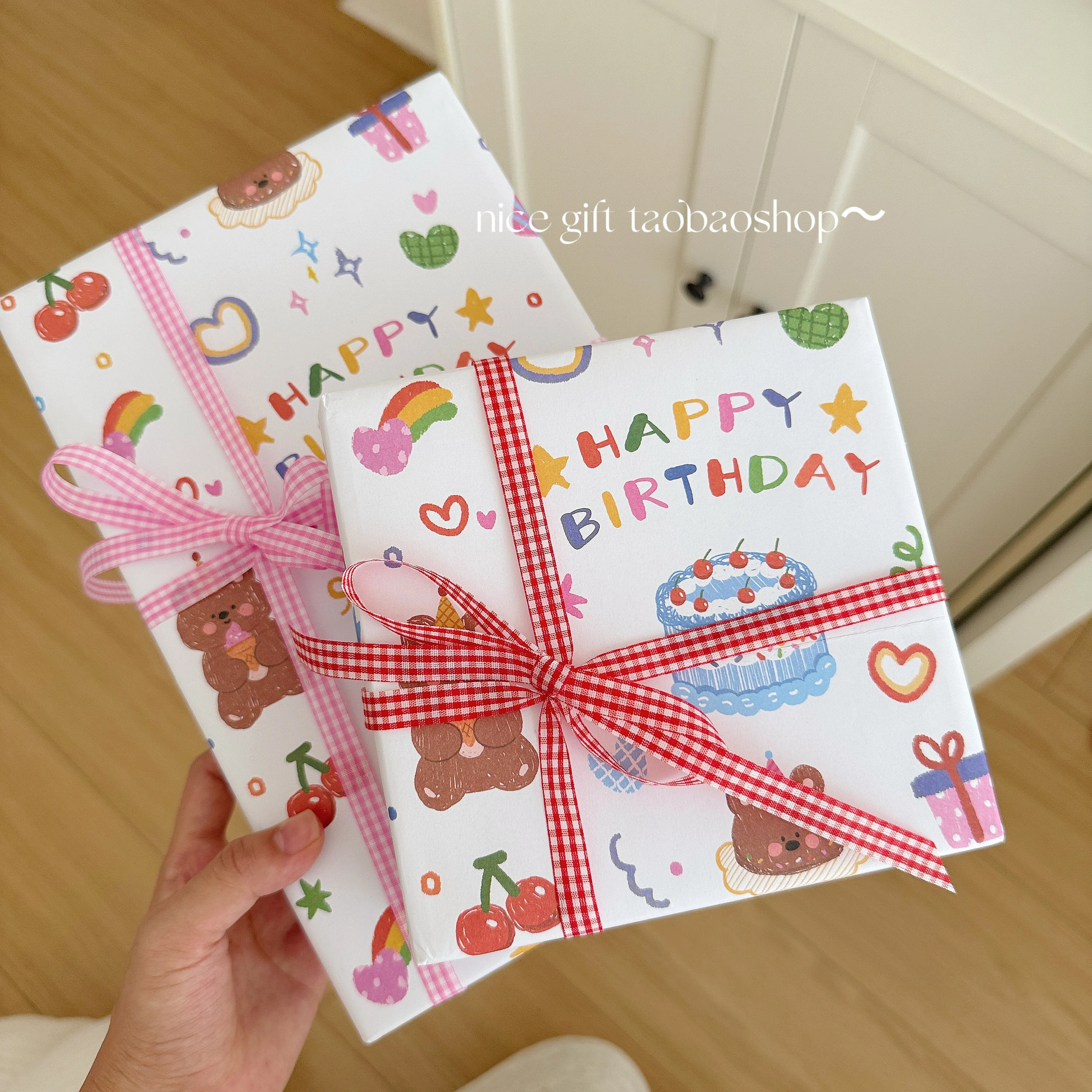 1 Group Cute Cartoon Small Animals Kraft Paper Birthday Party Gift Wrapping Paper 6pcs Exquisite Gift Box Creative Gift Paper