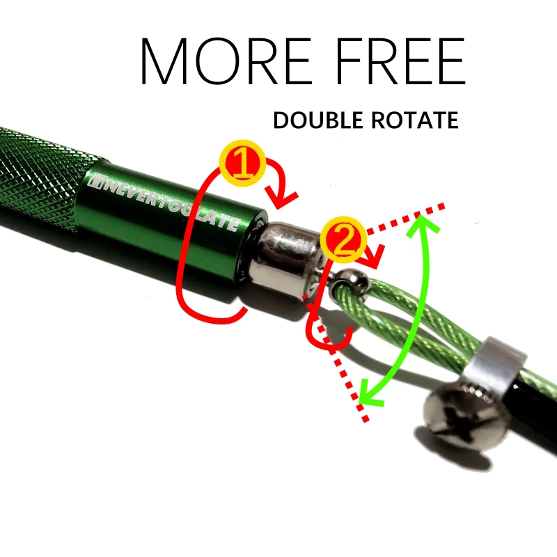 Double rotate more free 2.5mm steel cord jump rope  double bearing metal handle speed jump skipping rope  multi color