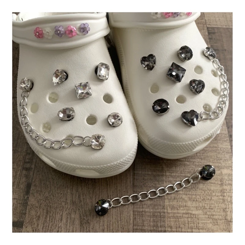 

Metal Diy Pearl Rhinestone Shoe Charms Jewelry Shoe Accessories Fit Croc Charms Sandals Decorate Buckle Girl Gift