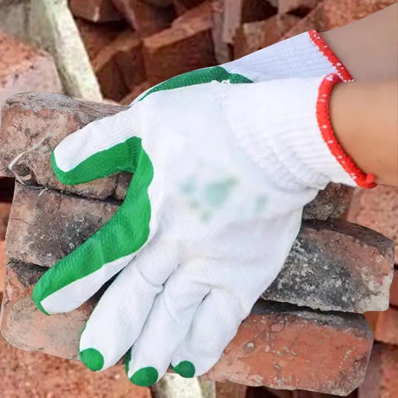 Guanti da lavoro multiuso Guanti da lavoro rivestiti in gomma Guanti in maglia antiscivolo leggeri e traspiranti con palmo per magazzino