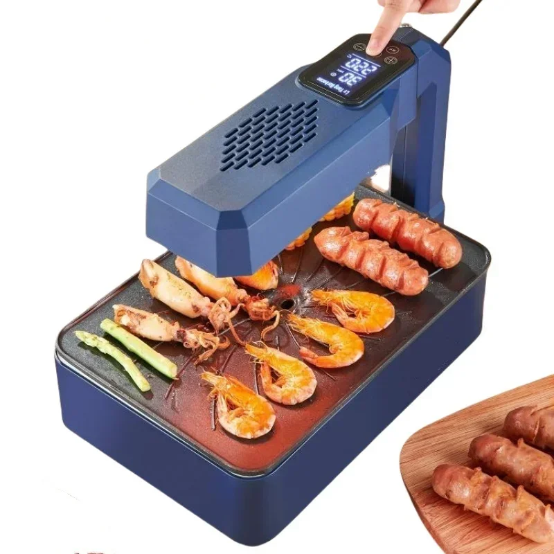 Temperature Adjustment Grill Machine Electric Indoor Barbecue Machine For Home  800w  110v/220v