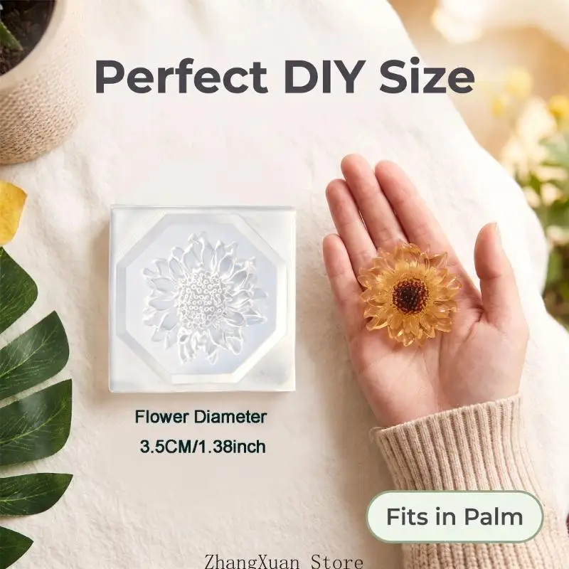 Blumenförmiges Seifenherstellungswerkzeug für DIY-Handwerk, Gänseblümchen-Kerzengießwerkzeug mit Blütenblattstruktur zum – Detail 7