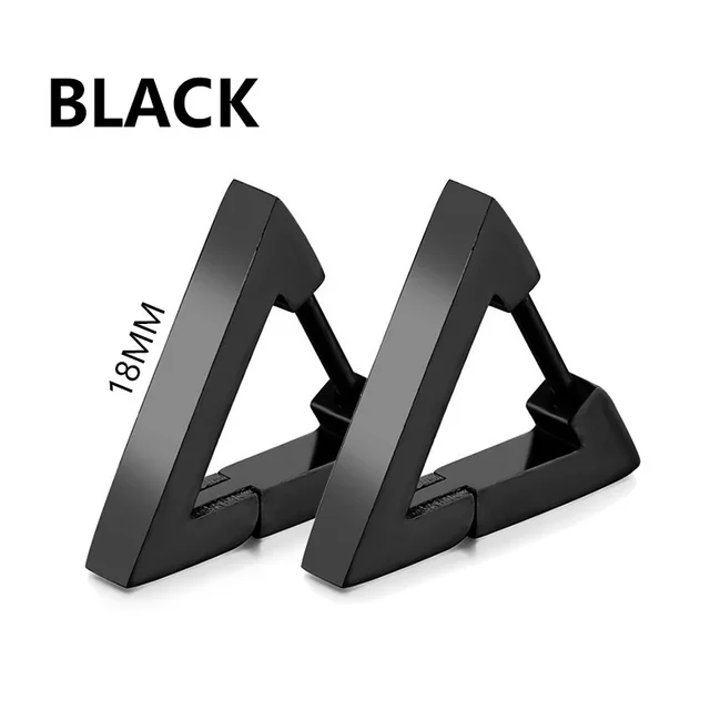 Fashion Black Hoops Earring for Men Minimalist Geometric Rectangular Hexagon Triangle Pentagram Square Hoop Earring Men Jewelry