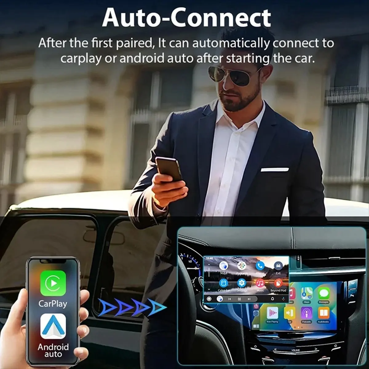 #41W (Black)Wireless Carplay Adapter Android Auto 2-in-1 Smart Dongle 5G WIFI,Automotive Parts & Accessories