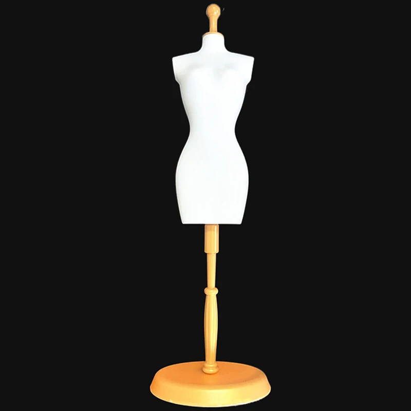 Manequim em miniatura para Dollhouse, cabide, saia suporte, casamento stand, modelo humanóide, brinquedo de plástico, vestido de exibição, formulário