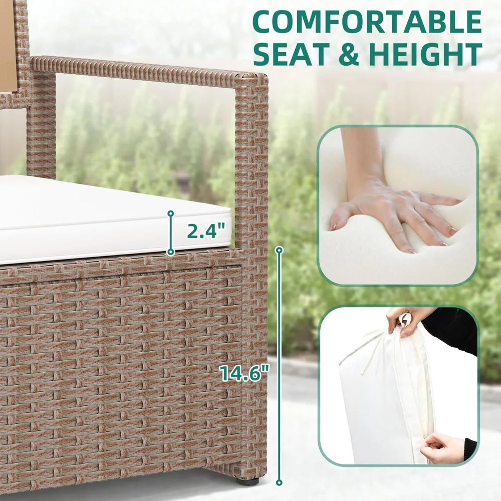 70 Gallon All-Weather PE Rattan Storage Bench, Waterproof Deck Box Seat for Patio ,  Pool