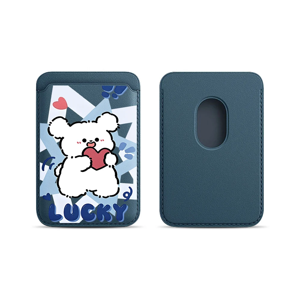 Lucky Puppy Leder-Kartenetui Handyhülle Kartenhalter für Magnetische Hülle Geeignet für alle iPhone Magsafe Karten-Handy-Rückseiten-Taschen – Detail 10
