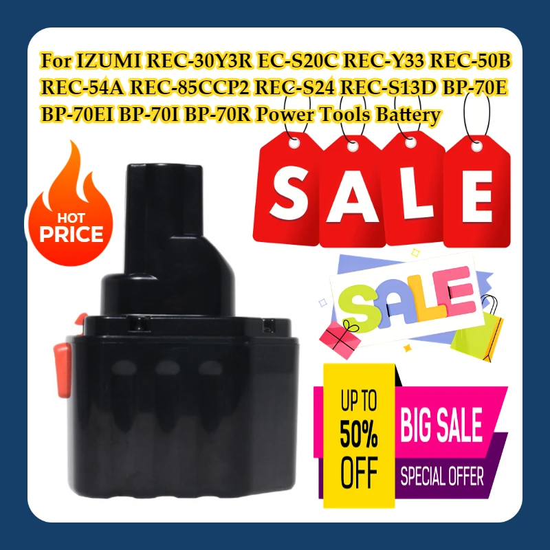 

For IZUMI REC-30Y3R EC-S20C REC-Y33 REC-50B REC-54A REC-85CCP2 REC-S24 REC-S13D BP-70E BP-70EI BP-70I BP-70R Power Tools Battery