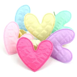 48Pcs 5*5cm Cute Heart Padded Appliques DIY Headwear Hairpin Gifts Crafts Decor Garment Cloth Patches Accessories