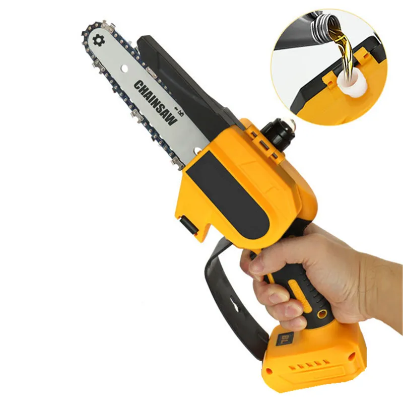 For Makita For DeWALT 18-21V Battery Brushless Electric Chainsaw 8 Inch Cordless Power Tools Cutter Pruning Logging Garden Wood