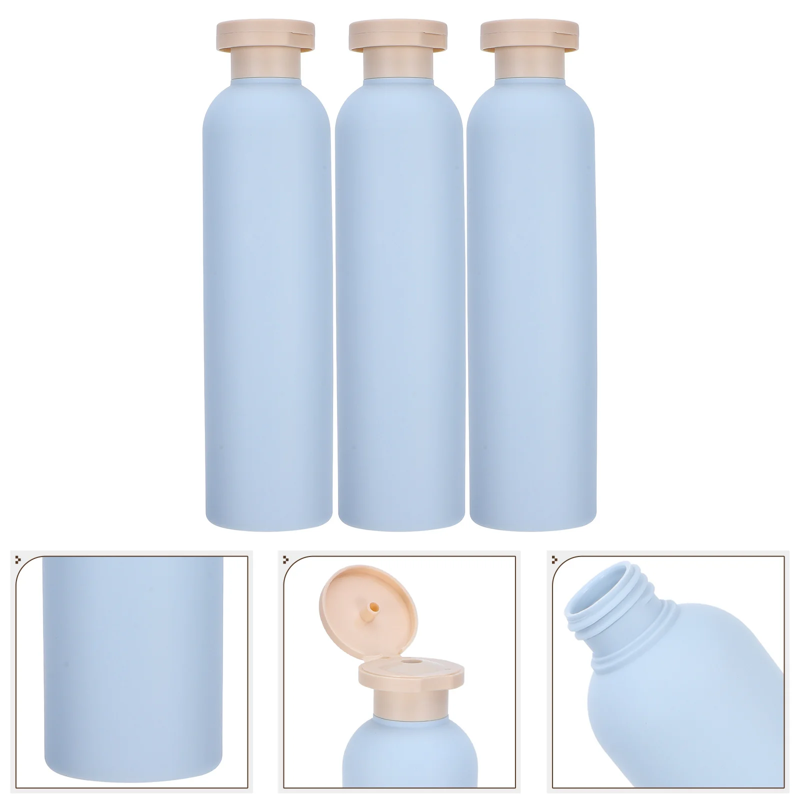 

3Pcs Lotion Bottles Refillable Shampoo Conditioner Flip Cap Travel Squeeze Bottles Bathroom Dispenser Leak Proof