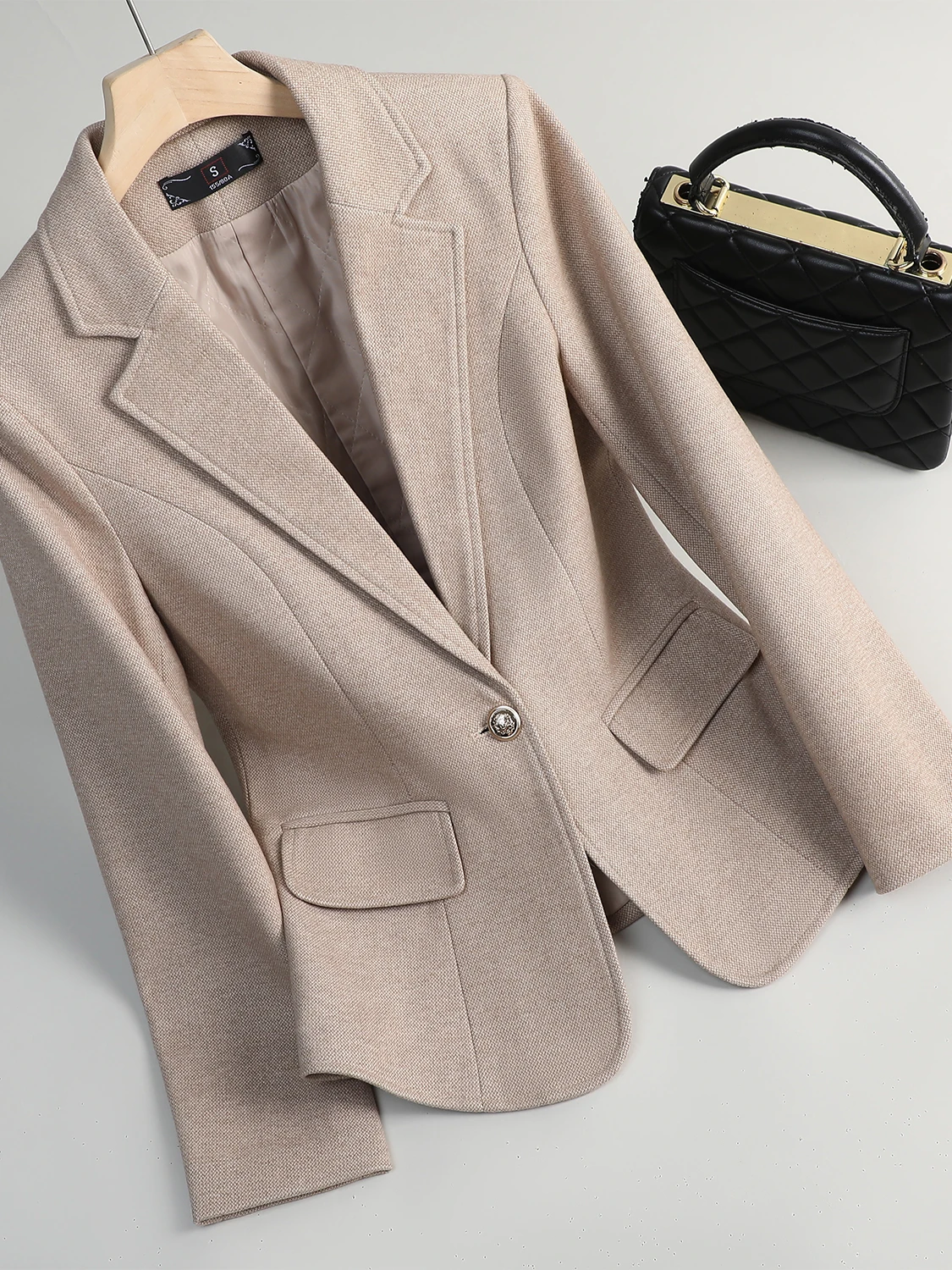 

Autumn Winter New Style Women's Cotton-Padded Casual Long Sleeve Suit Jacket Fashionable Minimalist OL Commute Versatile