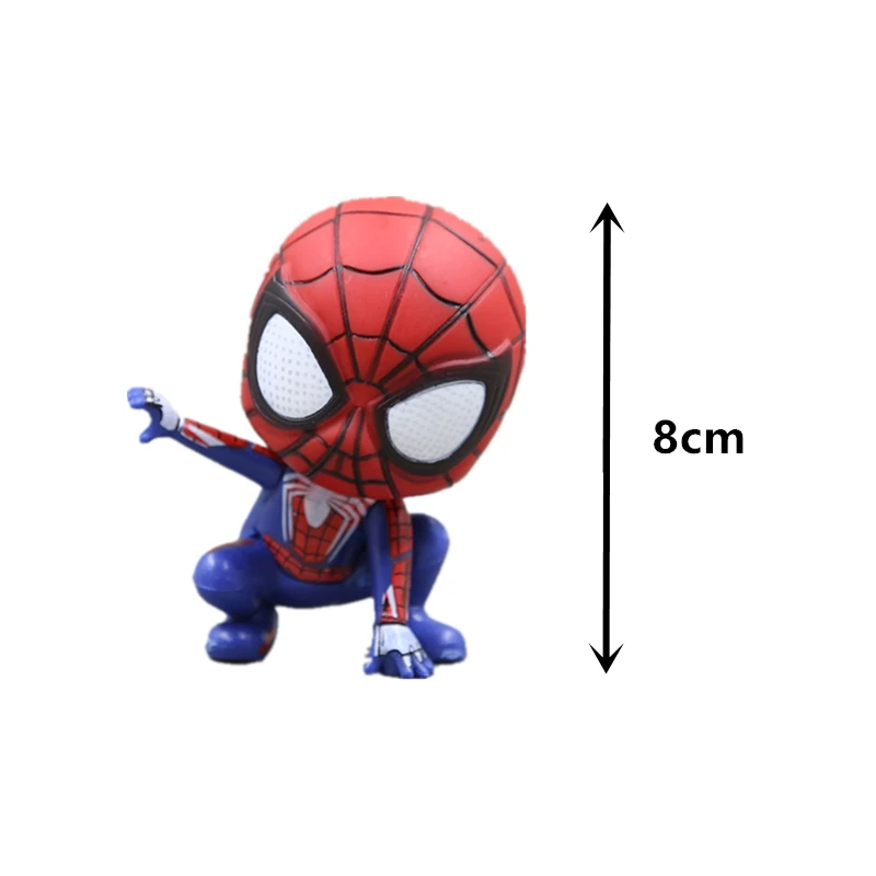 8ซม.Marvel Avengersอะนิเมะตกแต่งคอลเลกชันตุ๊กตาของเล่นเด็กของขวัญรุ่นQ Spider-Manน่ารักAction Figureเครื่องประดับ