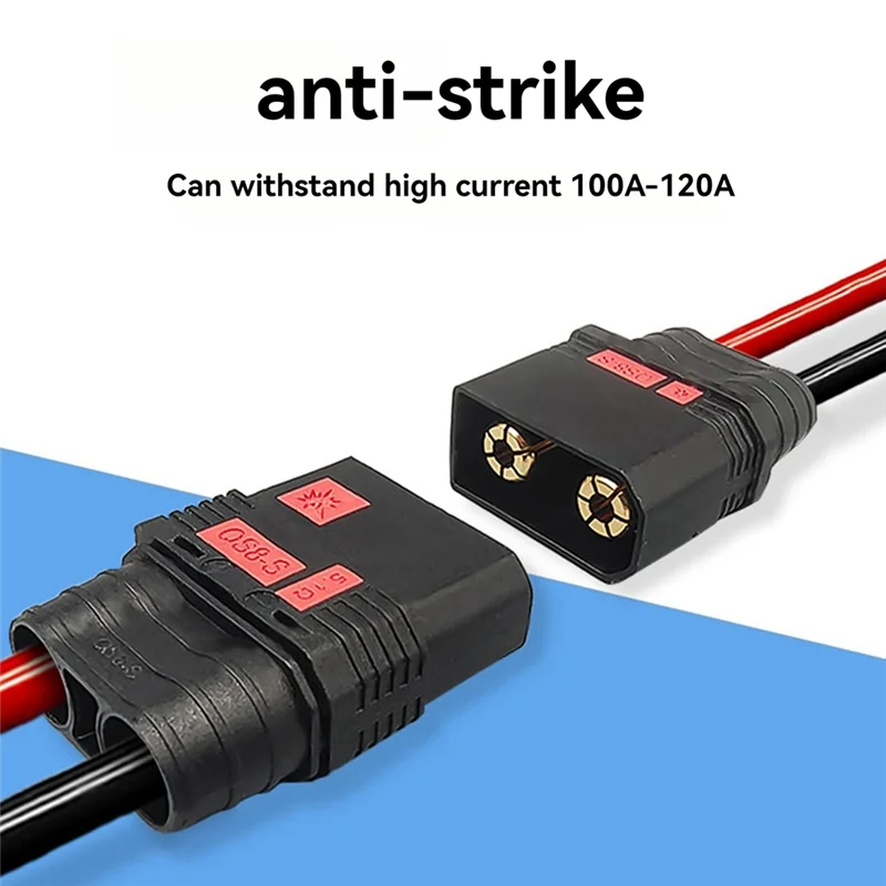 QS8-S Heavy Duty Battery Connector Anti-Spark Gold Connector Large Power Plug For RC Plant Protection Drone Car Model-A57M