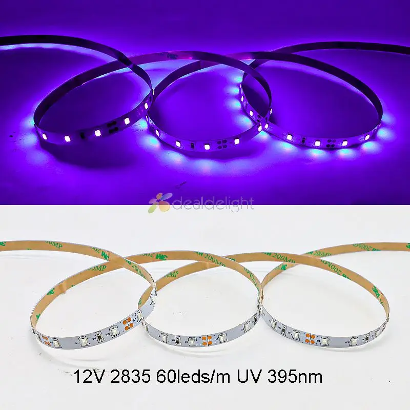 DC12V 5 m/partia 3528 2835 taśma LED UV 60 led/m 120 led/m 300/600 Leds ultrafioletowe 395-405nm fioletowy elastyczna taśma światła