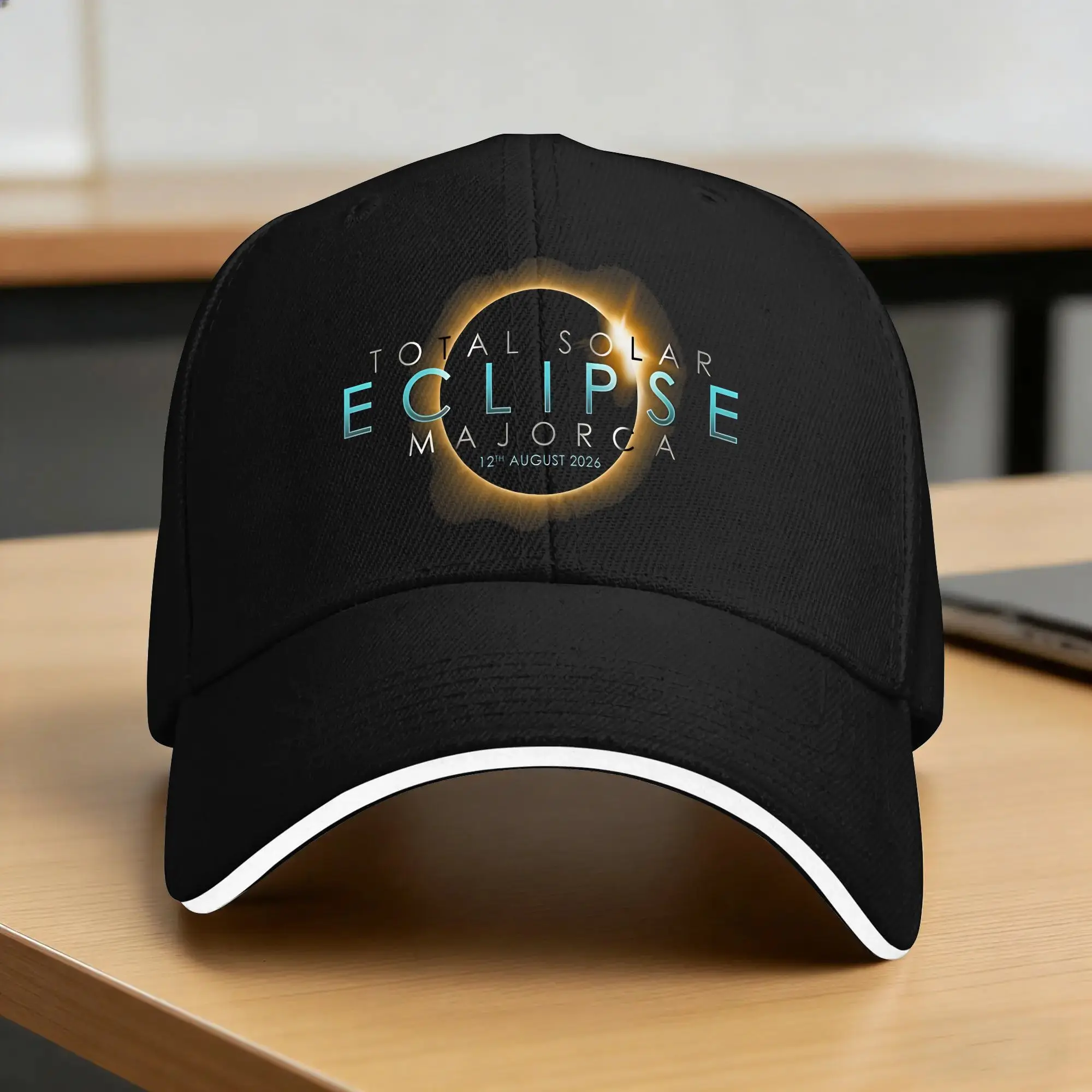 Total Solar Eclipse 12th August 2026 Majorca Baseball Cap Couple Women Sunscreen Custom DIY Tennis Skate Baseball Caps