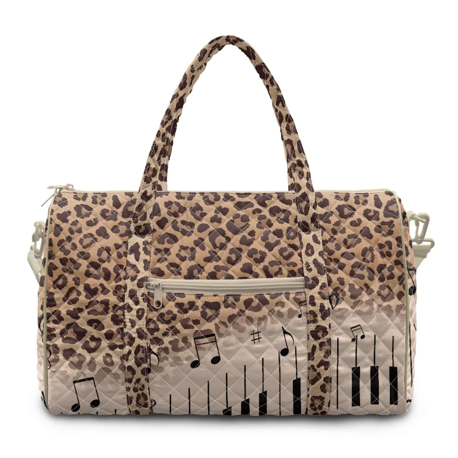 Coloranimal Leopard Print Adjustable Strap Quilted Tote Bag for Women Versatile Gym Bag New Trend