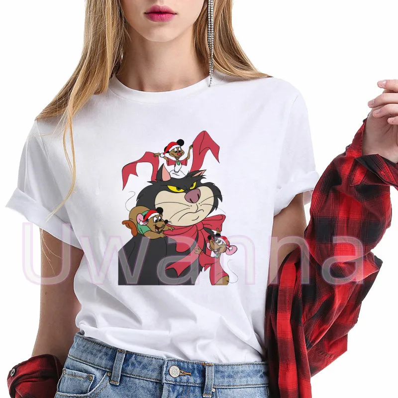 Christmas Cinderella Gus T-Shirts Women Harajuku O-neck Tshirt Summer Short Sleeve Tops Tees Cartoon Graphics Unisex Shirts