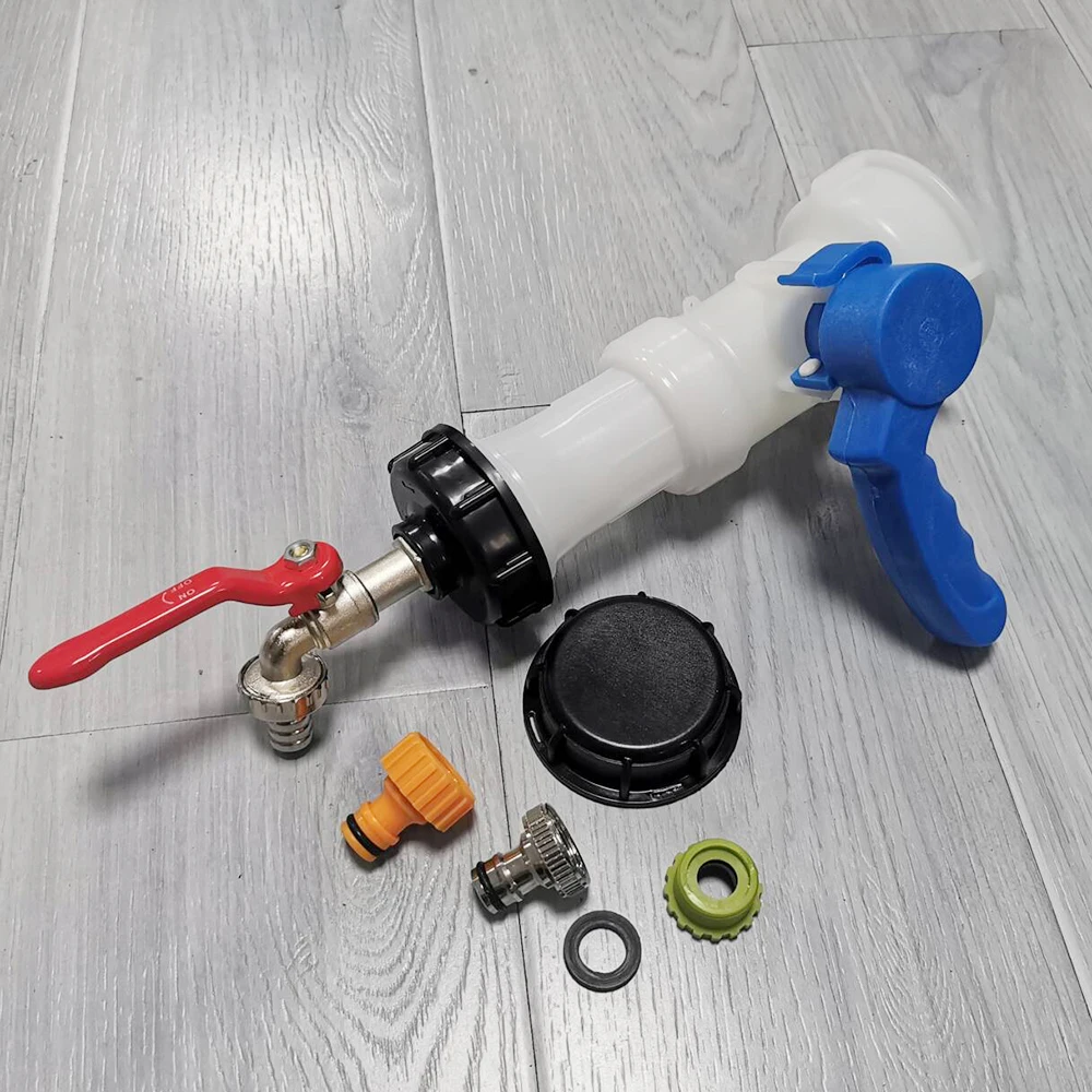 

IBC Butterfly Valve Extension Pipe Faucet Set 1/2" Faucet Adapter Cap Extension Tube 2" Butterfly Valve Universal Nipple