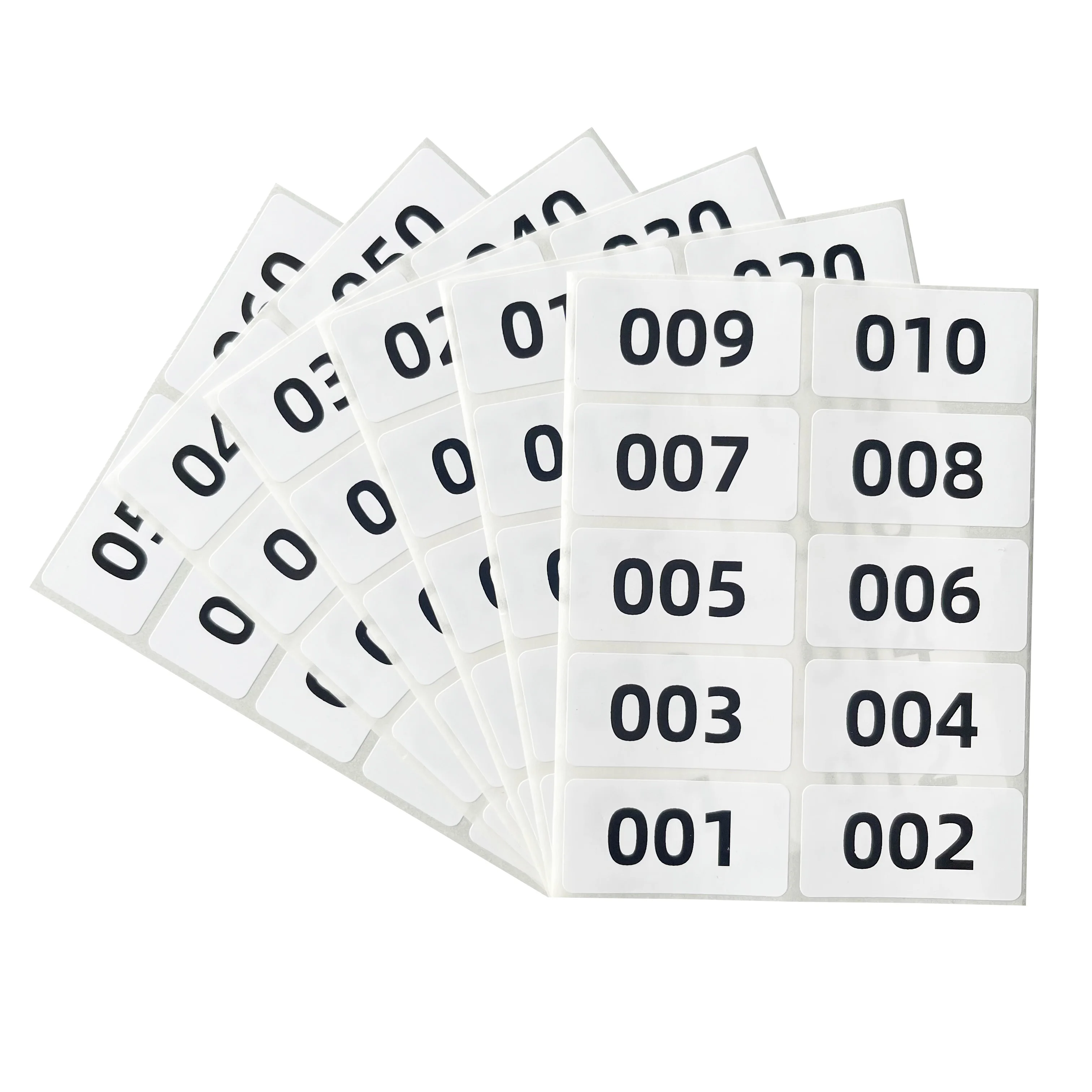 

New 1-500 Serial number sticker 40X20mm label continuous digit 600dpi HD sticker can support custom black text