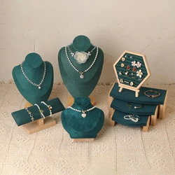 Velvet Model Bust Show Exhibitor Jewelry Display Necklace Pendant Mannequin Stand Earrings Organizer Ring Bracelet Storage Stand