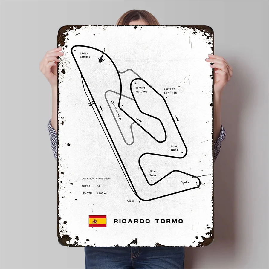ricardo-tormo-circuit-metal-poster-espanha-f1-track-art-decor-para-colecao-de-fas-de-corrida