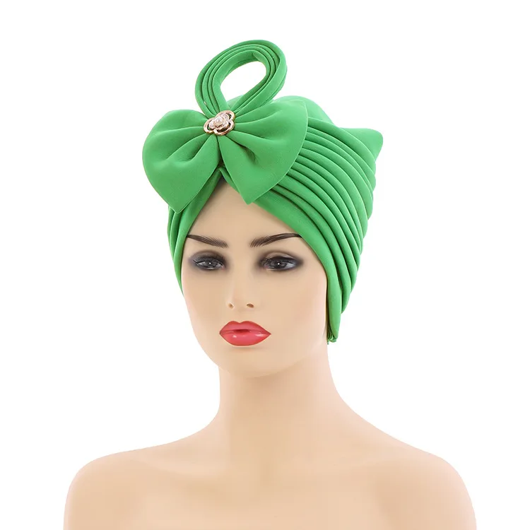 Handgemachte nigerianische Hochzeit Gele afrikanische Auto Gele Headtie muslimische Turban Kappe arabische Indien Hut weibliche Kopf Wraps Turbante Mujer – Detail 13