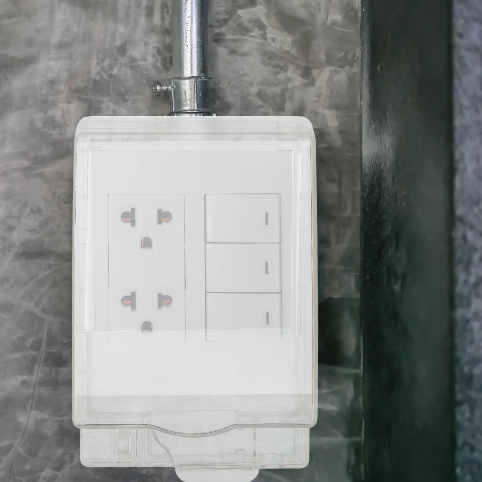 Kotak Tahan Air Tipe 86 Kotak Stopkontak Dinding Bahan Abs Tahan Lama Tahan Percikan Air Pemasangan Mudah Soket Penggunaan Rumah dan Komersial