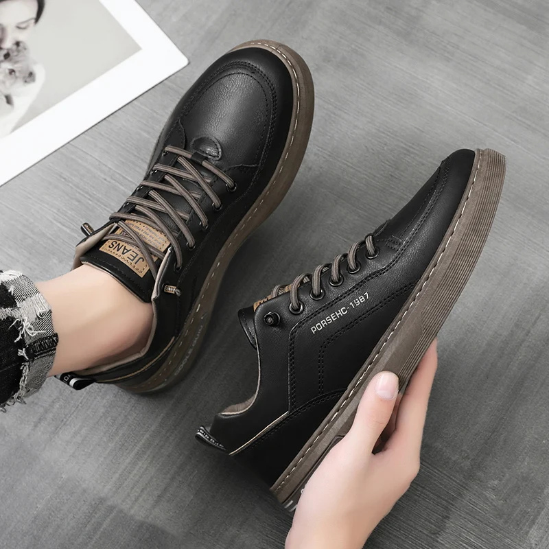 Original Men Spring Casual Shoes Breathable black Sneakers Fashion Driving Walking Tennis Shoes for Male Skate Flats