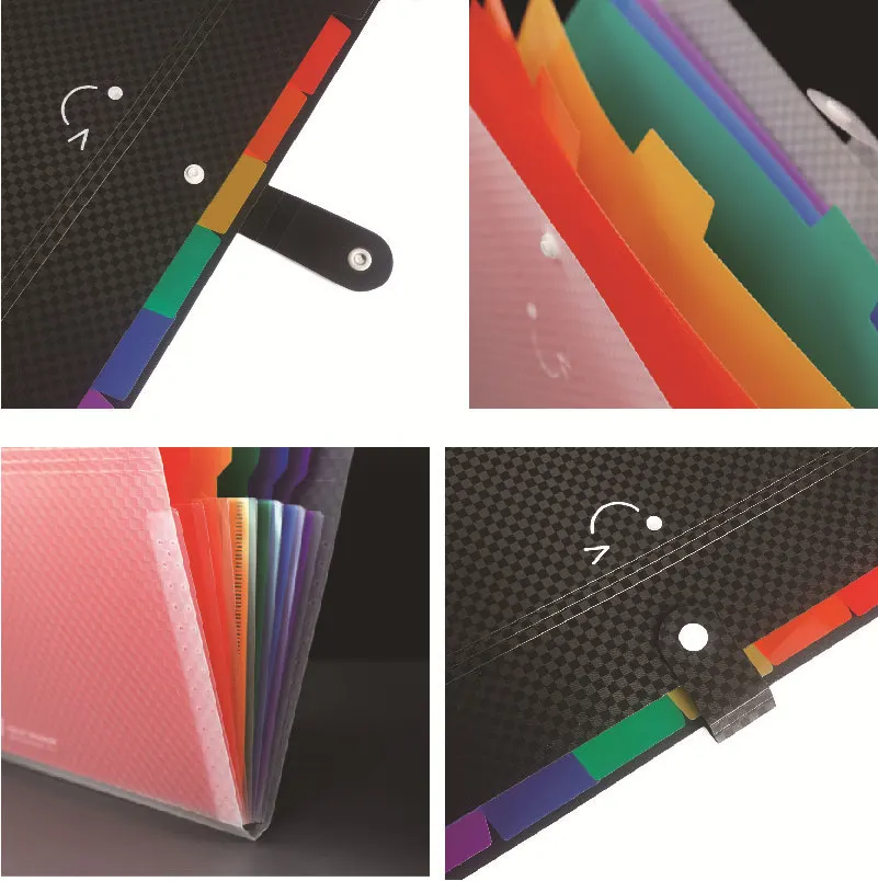 A4 Multicolor 7/13 Into Expanding Wallet File Folder Multi-Page Classification Holder Storage Bag Portfolio Office Learn