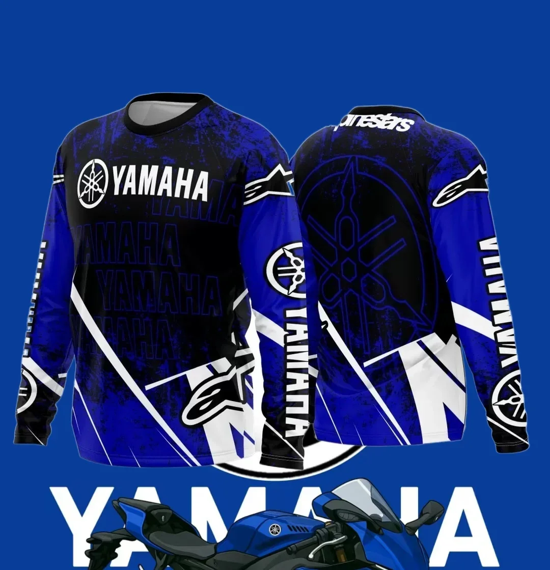 25/26 Nuova popolare maglietta a maniche lunghe Yamaha Primavera e autunno Appassionati di motociclette Uniforme della squadra Stessa maglietta per adulti e bambini