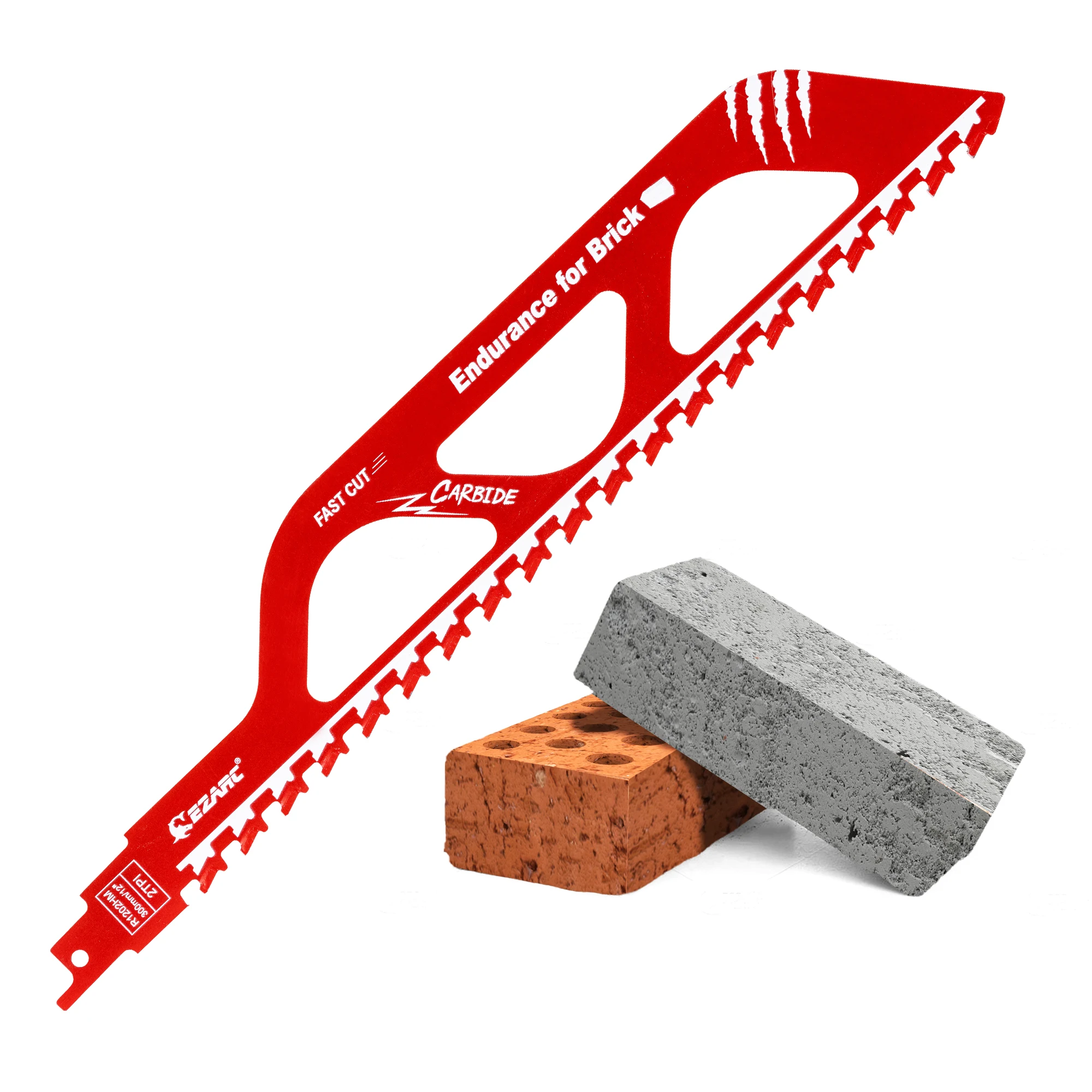 EZARC 12''/18'' Reciprocating Saw Blade Demolition Masonry Saber Carbide Sawzall Blade for Cutting Brick Block Concret, Cut Tool