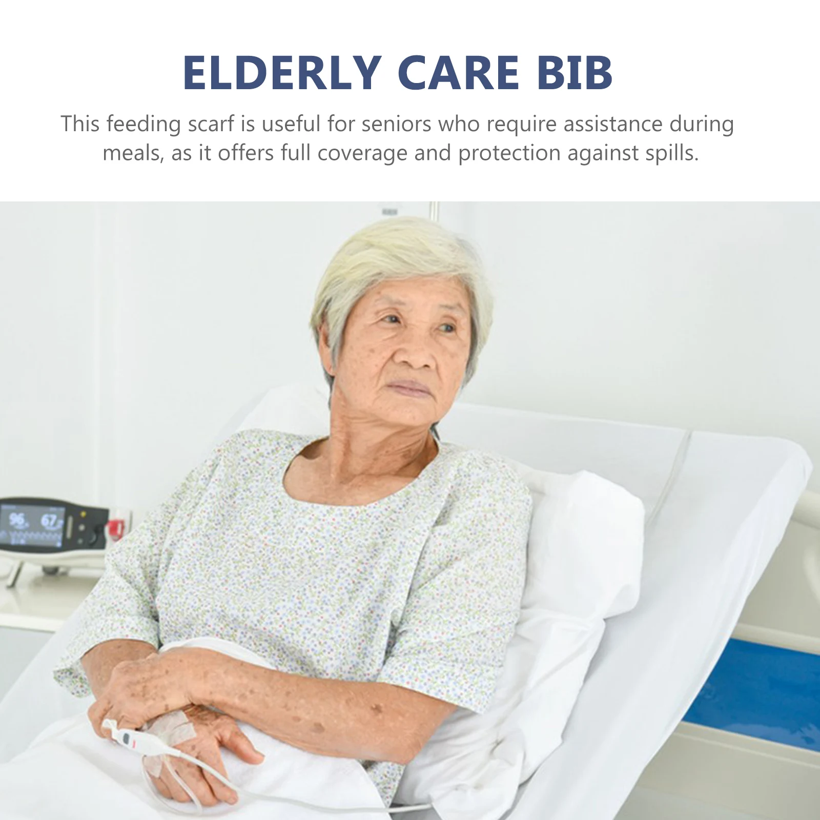 

Mealtime Bib for Elderly Soft Absorbent Dining Scarf Lightweight Comfortable Bib Full Coverage Protective Eating