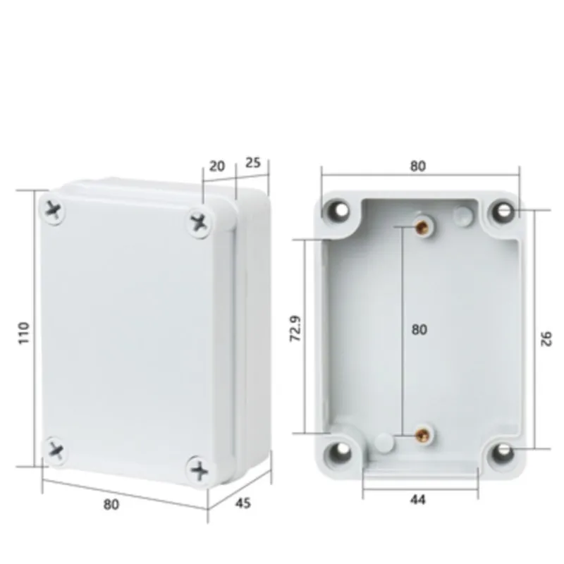 1Pc 80x110x45mm Button wiring indoor and outdoor waterproof box