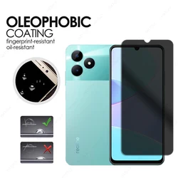 Privacy Screen Protector For Realme C51 Tempered Glass For Realme C51s Camera Lens Protector Anti-spy Glass For Realme Note 50